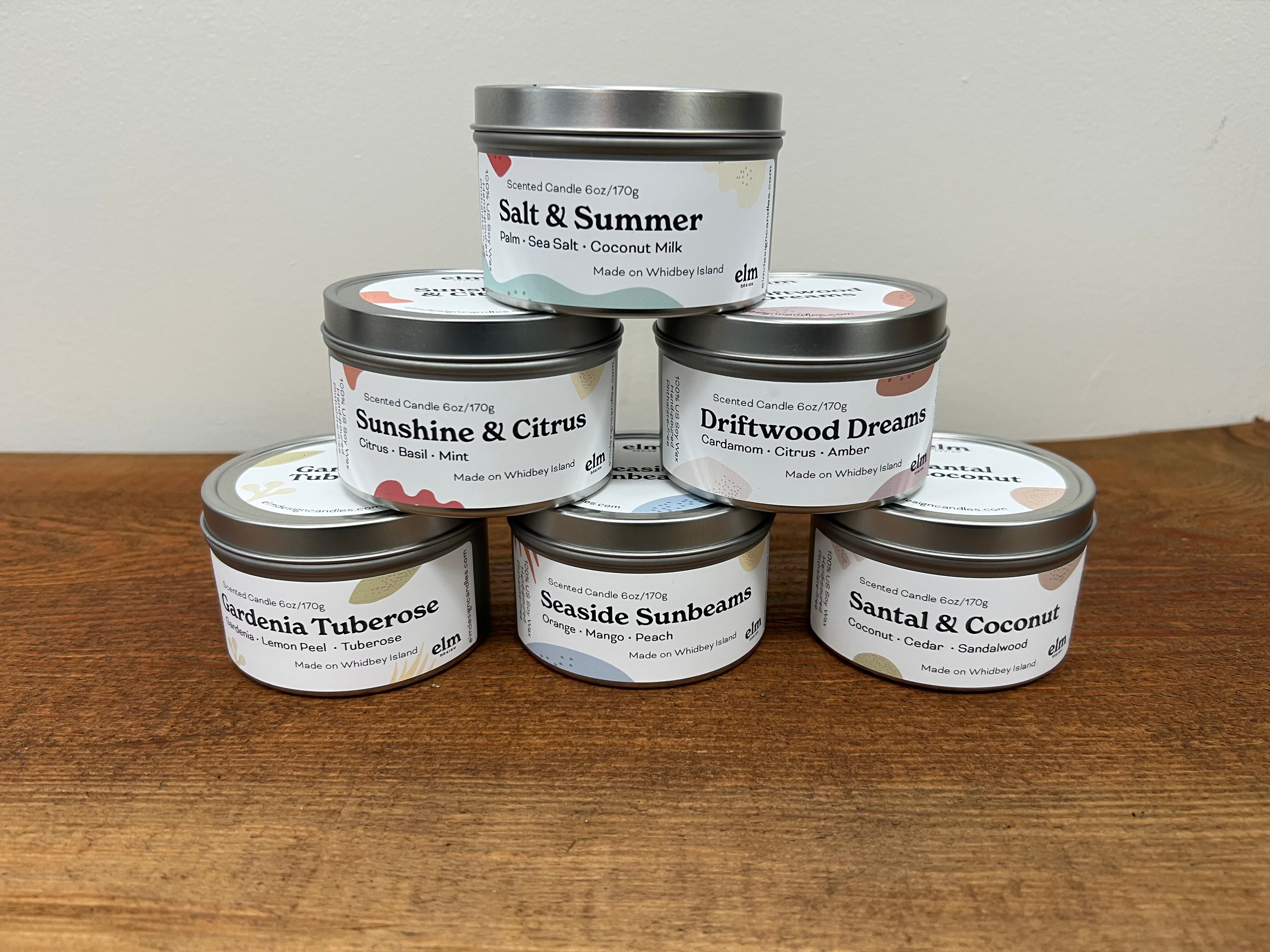 Elm Design Candles (Summer) 6oz 100% US Soy Wax